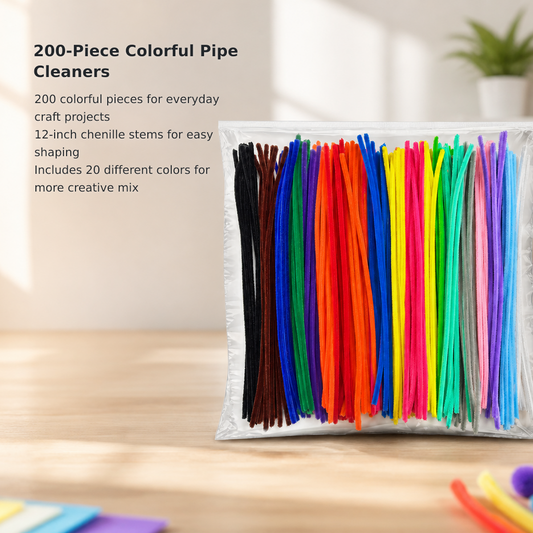 200-Piece Multicolor Chenille Stem Set