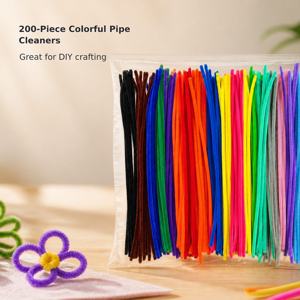 200-Piece Multicolor Chenille Stem Set