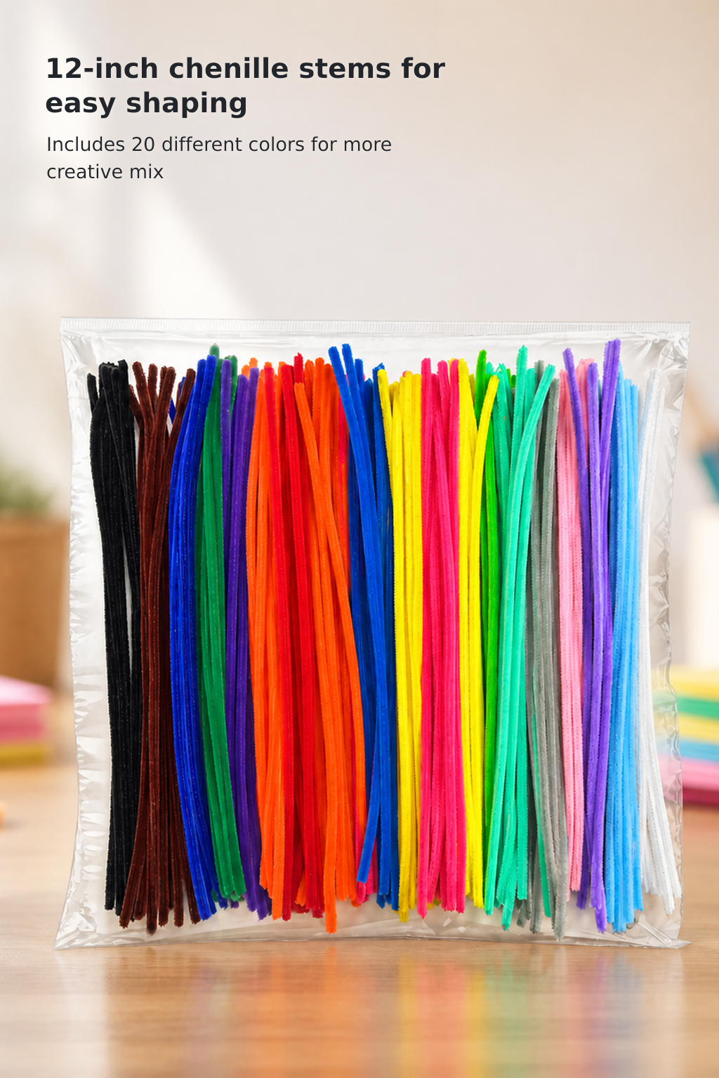 200-Piece Multicolor Chenille Stem Set